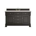 Brookfield 60IN Single Vanity Black Onyx w/ 3 CM Victorian Silver Silestone Top