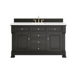 Brookfield 60IN Single Vanity Black Onyx w/ 3 CM White Zeus Silestone Top