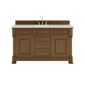 Brookfield 60IN Single Vanity Honey Oak w/ 3 CM Lime Delight Silestone Top