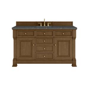 Brookfield 60IN Single Vanity Honey Oak w/ 3 CM Parisien Bleu Silestone Top