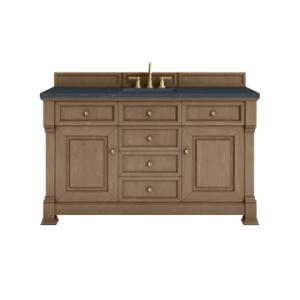 Brookfield 60IN Single Vanity Pecan w/ 3 CM Charcoal Soapstone Silestone Top