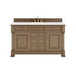 Brookfield 60IN Single Vanity Pecan w/ 3 CM White Zeus Silestone Top