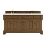 Brookfield 72IN Double Vanity Honey Oak w/ 3 CM Lime Delight Silestone Top