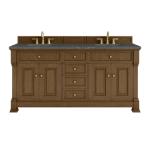 Brookfield 72IN Double Vanity Honey Oak w/ 3 CM Parisien Bleu Silestone Top