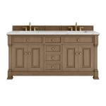 Brookfield 72IN Double Vanity Pecan w/ 3 CM Ethereal Noctis Silestone Top
