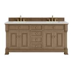 Brookfield 72IN Double Vanity Pecan w/ 3 CM Lime Delight Silestone Top