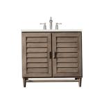 Portland 36IN Single Vanity Whitewashed Walnut w/ 3 CM Lime Delight Silestone Top