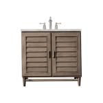 Portland 36IN Single Vanity Whitewashed Walnut w/ 3 CM Victorian Silver Silestone Top