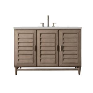 Portland 48IN Single Vanity Whitewashed Walnut w/ 3 CM Lime Delight Silestone Top