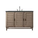Portland 48IN Single Vanity Whitewashed Walnut w/ 3 CM Parisien Bleu Silestone Top