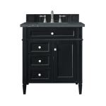 Brittany 30IN Single Vanity Black Onyx w/ 3 CM Parisien Bleu Silestone Top