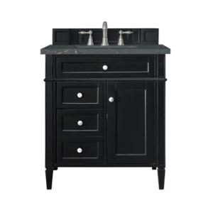 Brittany 30IN Single Vanity Black Onyx w/ 3 CM Parisien Bleu Silestone Top