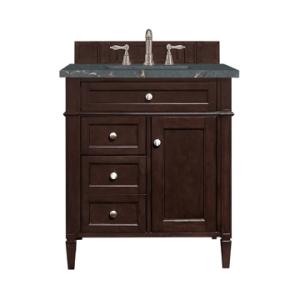 Brittany 30IN Single Vanity Burnished Mahogany w/ 3 CM Parisien Bleu Silestone Top