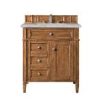 Brittany 30IN Single Vanity Saddle Brown w/ 3 CM Victorian Silver Silestone Top