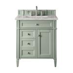 Brittany 30IN Single Vanity Sage Green w/ 3 CM Victorian Silver Silestone Top