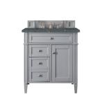 Brittany 30IN Single Vanity Urban Gray w/ 3 CM Parisien Bleu Silestone Top