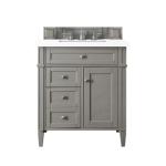 Brittany 30IN Single Vanity Urban Gray w/ 3 CM White Zeus Silestone Top