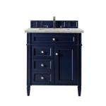 Brittany 30IN Single Vanity Victory Blue w/ 3 CM Victorian Silver Silestone Top
