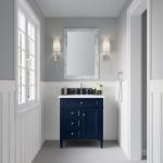 Brittany 30IN Single Vanity Victory Blue w/ 3 CM White Zeus Silestone Top