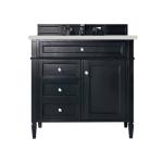 Brittany 36IN Single Vanity Black Onyx w/ 3 CM Lime Delight Silestone Top