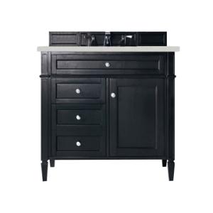 Brittany 36IN Single Vanity Black Onyx w/ 3 CM Lime Delight Silestone Top