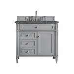 Brittany 36IN Single Vanity Urban Gray w/ 3 CM Parisien Bleu Silestone Top