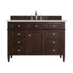 Brittany 48IN Single Vanity Burnished Mahogany w/ 3 CM Lime Delight Silestone Top