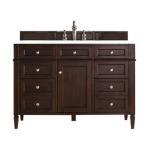 Brittany 48IN Single Vanity Burnished Mahogany w/ 3 CM White Zeus Silestone Top
