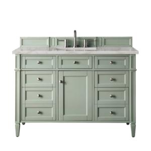 Brittany 48IN Single Vanity Sage Green w/ 3 CM Victorian Silver Silestone Top
