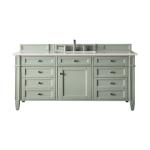 Brittany 48IN Single Vanity Sage Green w/ 3 CM White Zeus Silestone Top