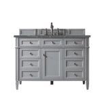 Brittany 48IN Single Vanity Urban Gray w/ 3 CM Parisien Bleu Silestone Top