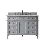 Brittany 48IN Single Vanity Urban Gray w/ 3 CM Victorian Silver Silestone Top