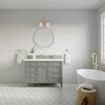Brittany 48IN Single Vanity Urban Gray w/ 3 CM White Zeus Silestone Top