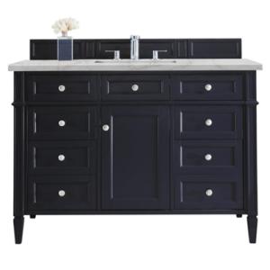 Brittany 48IN Single Vanity Victory Blue w/ 3 CM Victorian Silver Silestone Top