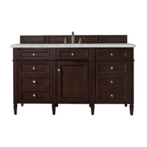 Brittany 60IN Single Vanity Burnished Mahogany w/ 3 CM Victorian Silver Silestone Top