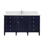 Brittany 60IN Single Vanity Victory Blue w/ Single Hole 3 CM White Zeus Silestone Top & Backsplash