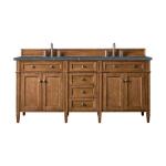 Brittany 72IN Double Vanity Saddle Brown w/ 3 CM Parisien Bleu Silestone Top