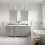 Brittany 72IN Double Vanity Urban Gray w/ 3 CM White Zeus Silestone Top