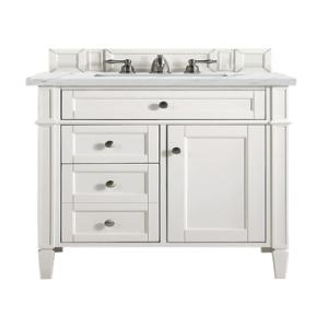 Brittany 30IN Single Vanity Bright White w/ 3 CM Ethereal Noctis Silestone Top