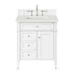 Brittany 30IN Single Vanity Bright White w/ 3 CM Lime Delight Silestone Top