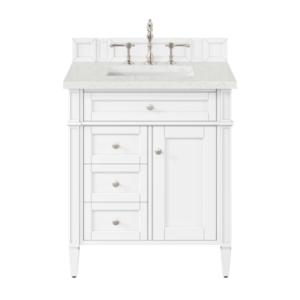 Brittany 30IN Single Vanity Bright White w/ 3 CM Lime Delight Silestone Top
