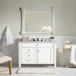Brittany 36IN Single Vanity Bright White w/ 3 CM Carrara Marble Top