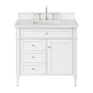 Brittany 36IN Single Vanity Bright White w/ 3 CM Lime Delight Silestone Top