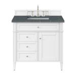 Brittany 36IN Single Vanity Bright White w/ 3 CM Parisien Bleu Silestone Top