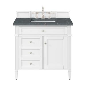 Brittany 36IN Single Vanity Bright White w/ 3 CM Parisien Bleu Silestone Top
