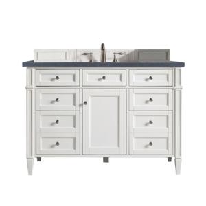 Brittany 48IN Single Vanity Bright White w/ 3 CM Charcoal Soapstone Silestone Top