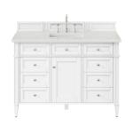 Brittany 48IN Single Vanity Bright White w/ 3 CM Lime Delight Silestone Top