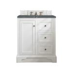 De Soto 30IN Single Vanity Bright White w/ 3 CM Parisien Bleu Silestone Top