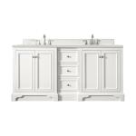 De Soto 72IN Double Vanity Bright White w/ 3 CM Lime Delight Silestone Top