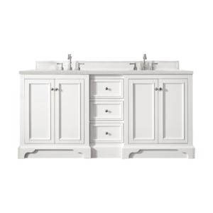De Soto 72IN Double Vanity Bright White w/ 3 CM Lime Delight Silestone Top
